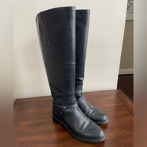 Franco Sarto Tall Black Leather Boots Sz 8
